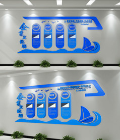 蓝色科技企业文化墙