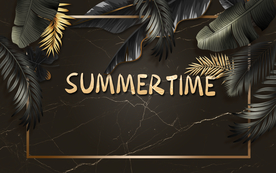 现代金色树叶背景墙