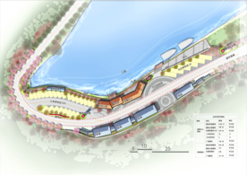 旅游度假区手绘彩平图