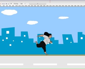 肥胖女人在公路上奔跑7秒