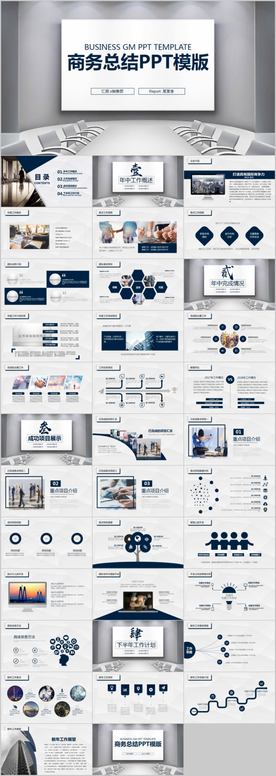 商务风工作总结汇报PPT模板