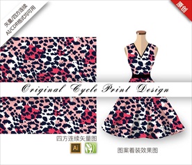 原创手绘抽象斑点豹纹循环图案