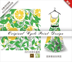 原创手绘线条色块抽象循环图案