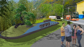 美丽乡村改造入口效果图分层