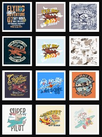 动漫卡通飞机矢量杂志插画海报