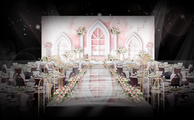裸粉色婚礼仪式区