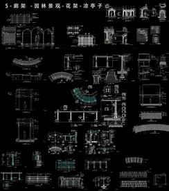 园林景观花架凉亭