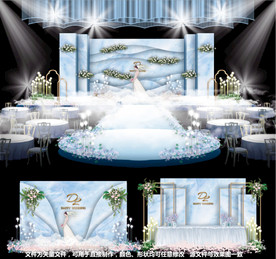 大理石婚礼蓝色婚礼