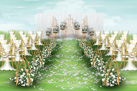 白色系户外婚礼仪式区