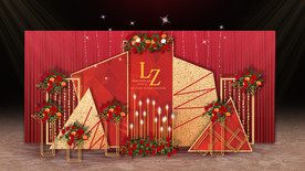 红色婚礼迎宾区