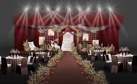 红色森系婚礼仪式区