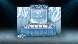 蓝色婚礼签到区