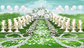 白色系户外婚礼仪式区