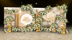 香槟色婚礼迎宾区