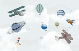 儿童房壁画卡通梦幻背景墙