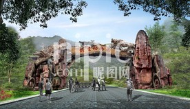 动物园假山大门入口景观效果图