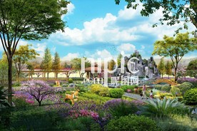 庭院假山长廊效果图