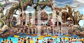 造浪池舞台古树方案效果图