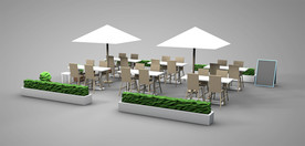 C4D户外咖啡厅场景