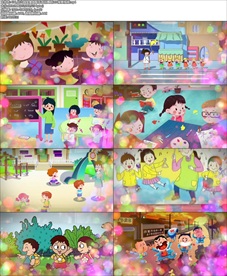 636幼儿园变奏曲舞台背景视频