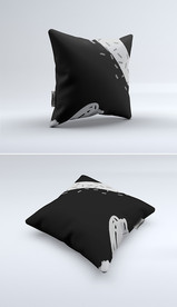黑色炫酷印花图案手绘抱枕