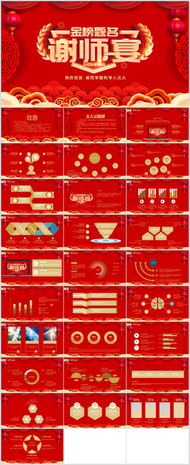 金榜题名谢师宴感恩老师ppt