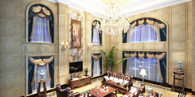 欧式复式背景墙模型附高清效果图