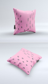 粉色植物印花图案手绘抱枕