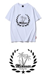 麦穗椰树国潮男装T恤印花图案