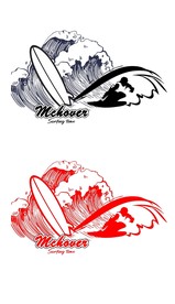 冲浪水纹样潮流T恤卫衣印花矢量