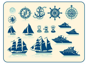 手绘船帆图案