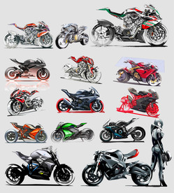矢量手绘竞速摩托系列