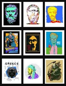 卡通动漫名人头像插画印花图案图