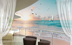 海景房风光电视背景墙