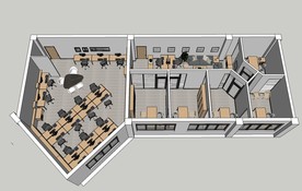 现代办公室SU模型