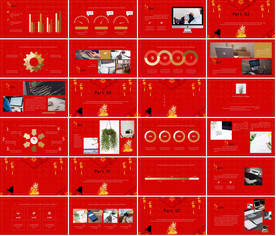 红色大气创业融资计划书PPT