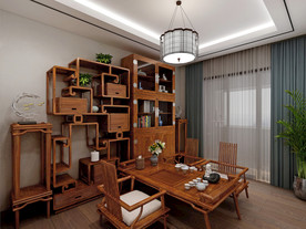 新中式家居书房装饰效果图