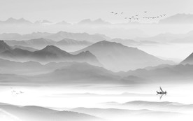 中式禅意山水画 TIF分层