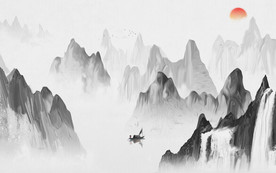 新中式现代山水画 TIF分层