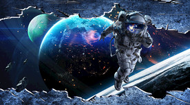 宇宙星球宇航员背景墙