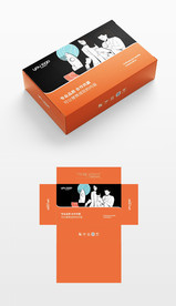 矢量风景包装盒设计图片