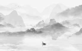 意境新品水墨壁画 TIF分层