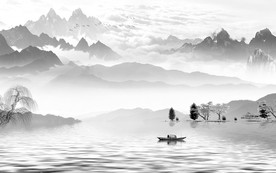 中国风新品水墨壁画 TIF分层