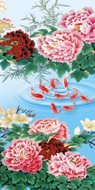 牡丹九鱼图