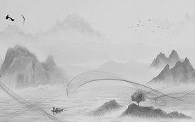 奢华灰色意境山水 TIF分层