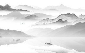 禅意意境水墨画 TIF分层画