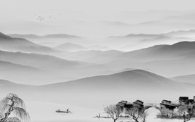 中国风意境水墨画 TIF分层画