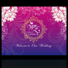 紫色花卉婚礼背景