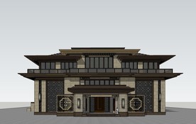 中式售楼部SU模型设计