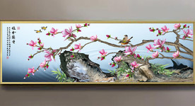 原创玉兰花鸟雅啥兰香装饰画